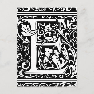 Buchstabe E Mittelalterliche Monogramm-Kunst im Ju Postkarte