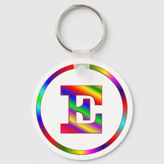 Buchstabe E Rainbow Schlüsselanhänger