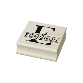 Buchstabe E | Schwarzes Ziersplit Monogramm Gummistempel