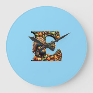 Buchstabe E Thanksgiving-Geschenk im Stil Große Wanduhr