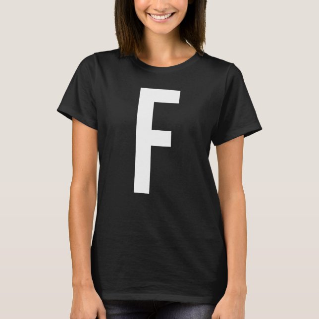 BUCHSTABE F ALPHABET MONOGRAMM INITIALE T-Shirt (Vorderseite)