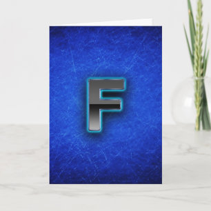 Buchstabe F - blaue Neonausgabe Karte