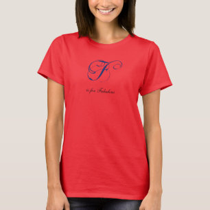 Buchstabe F blühte fabelhaft T-Shirt