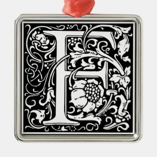 Buchstabe F Mittelalterliche Monogramm-Kunst Neue Ornament Aus Metall