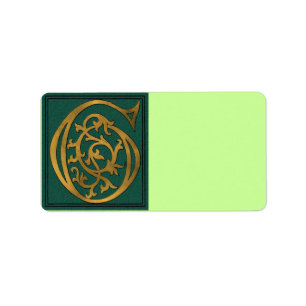 Buchstabe G-Adressetikett Adressaufkleber