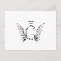 Buchstabe G Anfangsmonogramm mit Angel Wings & Hal