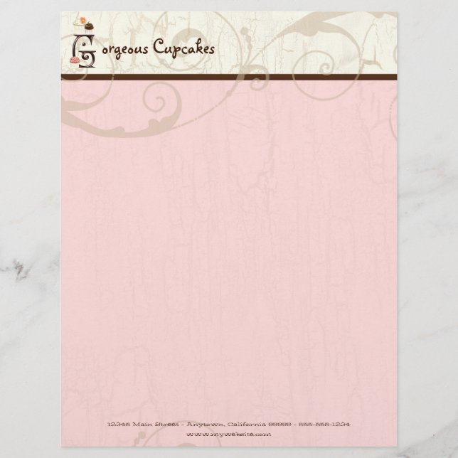 Buchstabe G Cupcake Business Letterhead Briefbogen (Vorderseite)