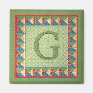 Buchstabe G: "Gewebe-Steppdecken-" Art-Initiale Magnet