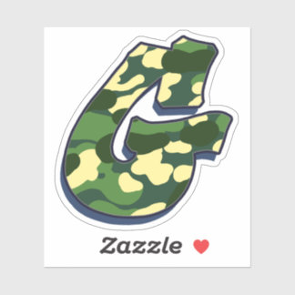 Buchstabe G - Grüne Camouflage Aufkleber