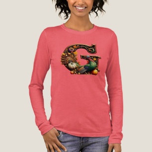 Buchstabe G im Thanksgiving-Stil Tri-Blend Shirt