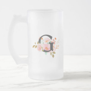 Buchstabe G Mattglas Bierglas