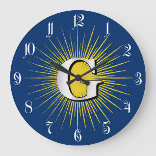 Buchstabe G - Mauritisches Symbol Große Wanduhr