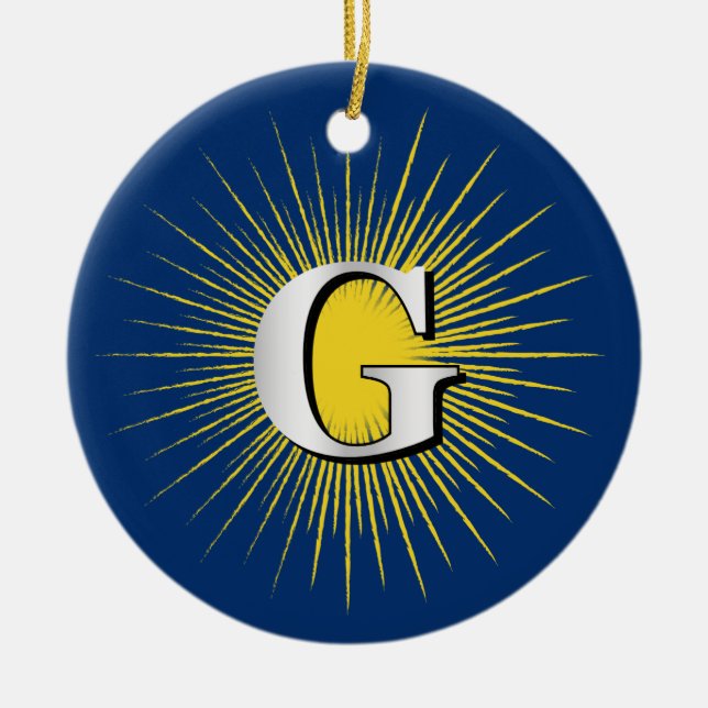 Buchstabe G - Mauritisches Symbol Keramik Ornament (Vorne)