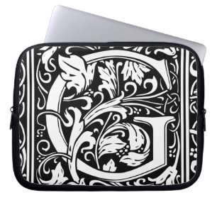 Buchstabe G Mittelalterliches Monogramm Art Nouvea Laptopschutzhülle