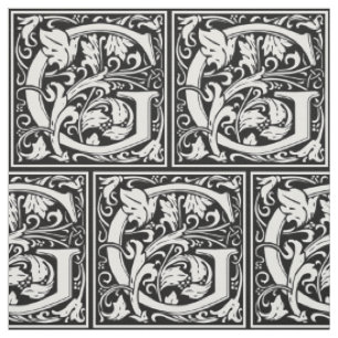 Buchstabe G Mittelalterliches Monogramm Art Nouvea Stoff
