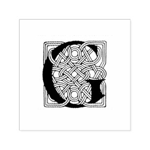 Buchstabe G Monogramm Vintage-Keltischer Knoten Dr Permastempel