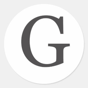 "Buchstabe G" Runder Aufkleber