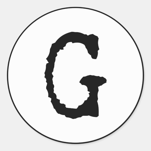 Buchstabe G Runder Aufkleber (Vorderseite)