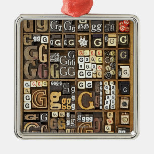 Buchstabe G Silbernes Ornament