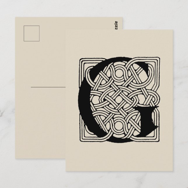 Buchstabe G Vintag keltische Knoten Monogramm Postkarte (Vorne/Hinten)