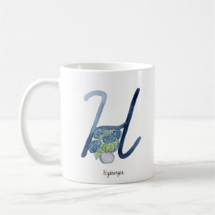 Buchstabe "H" Aquarellfarbe Blume erste Tasse