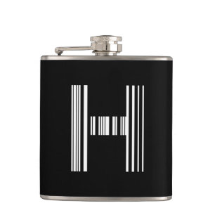 BUCHSTABE H BAR CODE Erstes Anfangsbuchstaben-Barc Flachmann