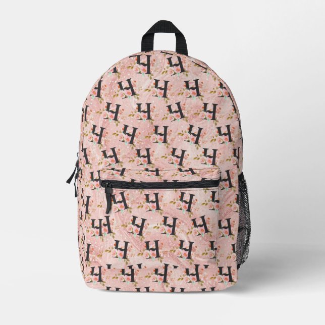 Buchstabe H Bedruckter Rucksack (Vorderseite)