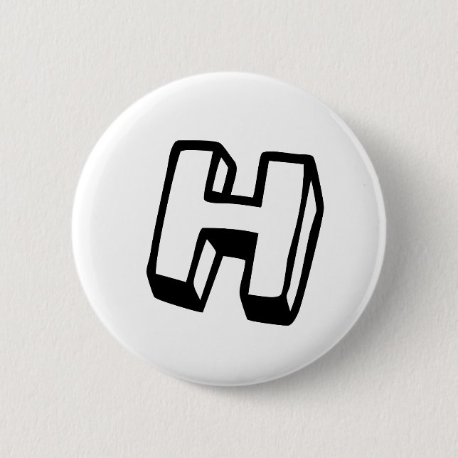 Buchstabe H Button (Vorderseite)
