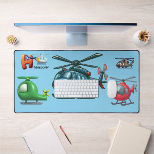 Buchstabe H ist für Helicopter Alphabet Cartoon Ki Schreibtischunterlage