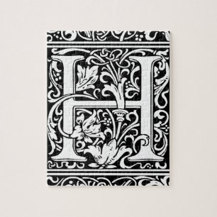Buchstabe H Mittelalterliche Monogramm-Kunst Art N