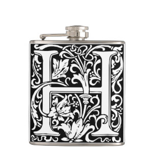 Buchstabe H Mittelalterliche Monogramm-Kunst Art N Flachmann
