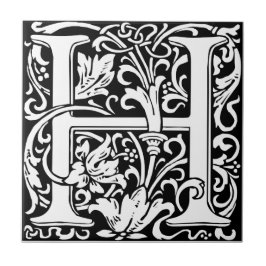 Buchstabe H Mittelalterliche Monogramm-Kunst Art N Fliese