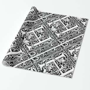 Buchstabe H Mittelalterliche Monogramm-Kunst Art N Geschenkpapier