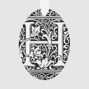 Buchstabe H Mittelalterliche Monogramm-Kunst Art N Ornament