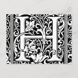 Buchstabe H Mittelalterliche Monogramm-Kunst Art N Postkarte