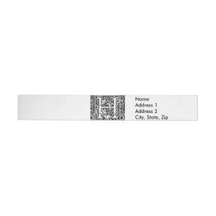Buchstabe H Mittelalterliche Monogramm-Kunst Art N Rundum-Adressaufkleber