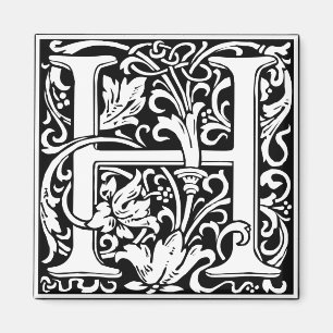 Buchstabe H Mittelalterliches Monogramm Vintage In Magnet