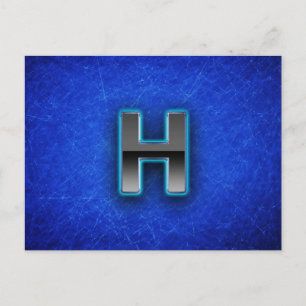 Buchstabe H - neunblaue Ausgabe Postkarte