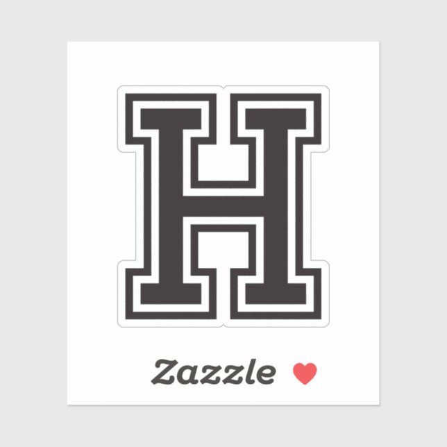 Buchstabe H Schriftart der sportlichen Uni Aufkleber (Blatt)