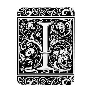 Buchstabe I Mittelalterliche Monogramm-Kunst Art N Magnet