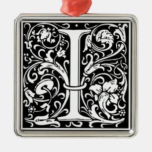 Buchstabe I Mittelalterliche Monogramm-Kunst Art N Ornament Aus Metall