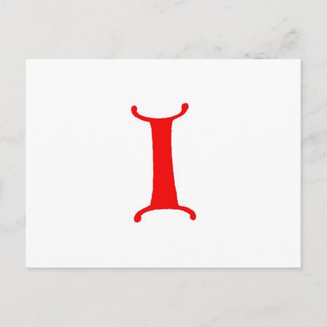Buchstabe I Postkarte (Vorderseite)