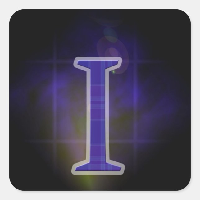 Buchstabe I Quadratischer Aufkleber (Vorderseite)
