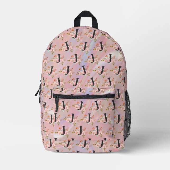 Buchstabe J Bedruckter Rucksack (Vorderseite)