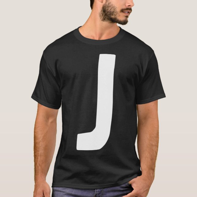 Buchstabe J groß und fett weiß T-Shirt (Vorderseite)