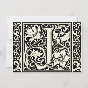 Buchstabe J Mittelalterliche Monogramm-Kunst Nouve Einladung
