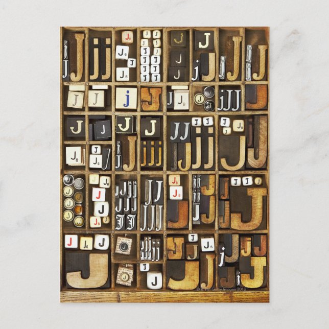 Buchstabe J Postkarte (Vorderseite)