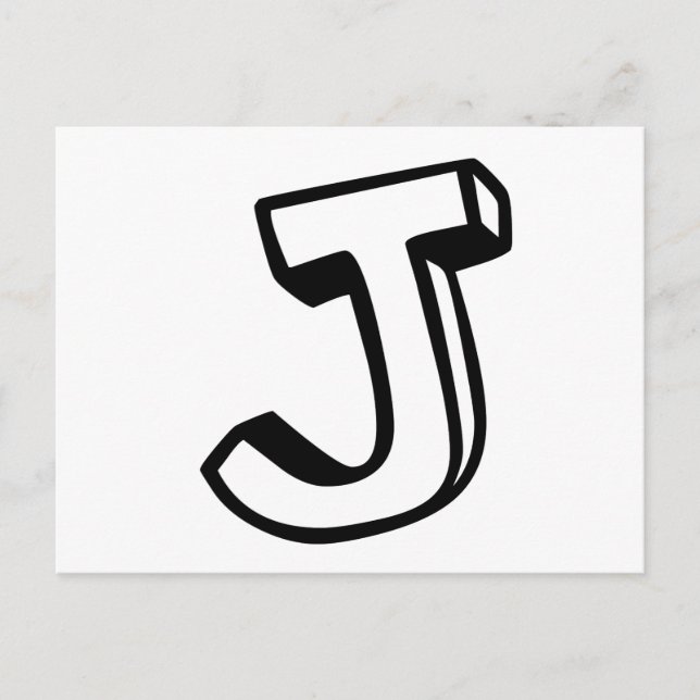 Buchstabe J Postkarte (Vorderseite)