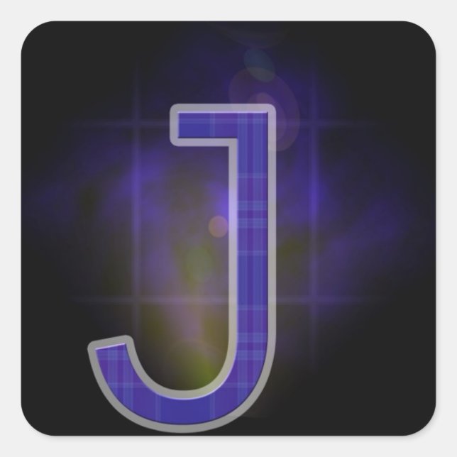 Buchstabe J Quadratischer Aufkleber (Vorderseite)