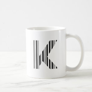 BUCHSTABE K BAR CODE Erstes Anfangsbuchstaben-Barc Kaffeetasse
